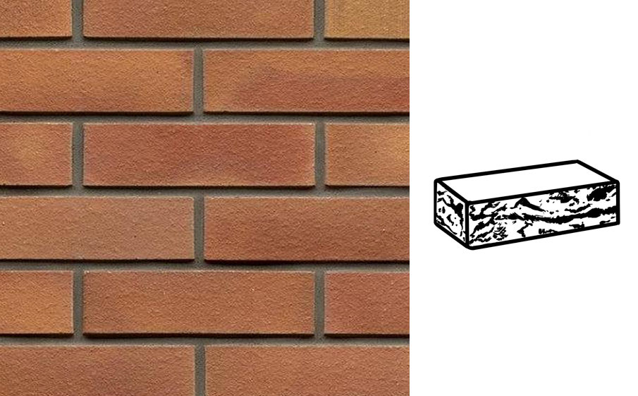 Кирпич клинкерный Muhr 08 Lachsrot готик, 250*120*65 мм