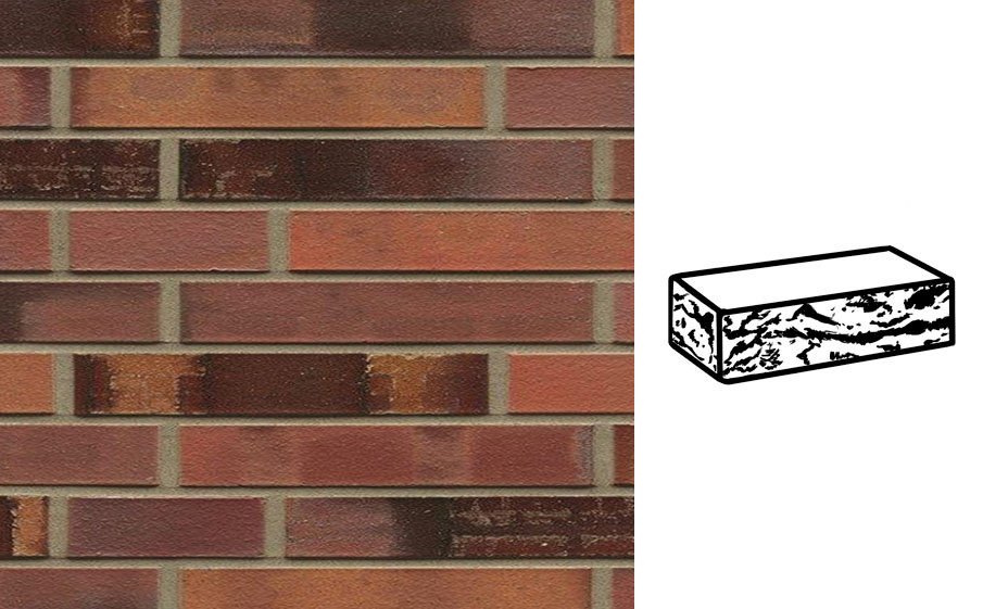 Кирпич клинкерный Muhr 18 Lachsbraun geflammt готик, 290*90*40 мм