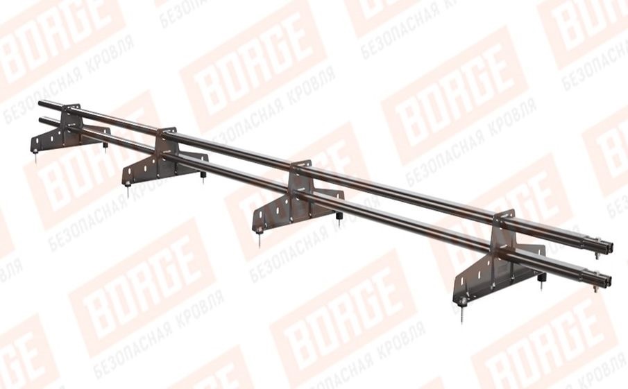 Снегозадержатель трубчатый Borge для кровли из металлочерепицы, профнастила, материалов на основе битума оцинкованный RAL 8019, 3 м