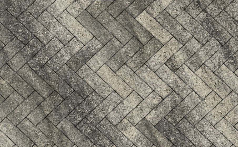 Плитка тротуарная Паркет Б.9.Псм.8 листопад гладкий антрацит, комплект 4 шт, толщина 80 мм