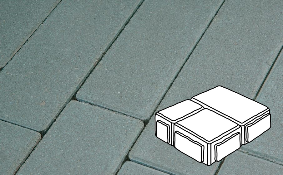 Плитка тротуарная Готика Profi, Старый Город В.3.Фсм.8, синий, частичный прокрас, с/ц, толщина 80 мм, комплект 3 шт