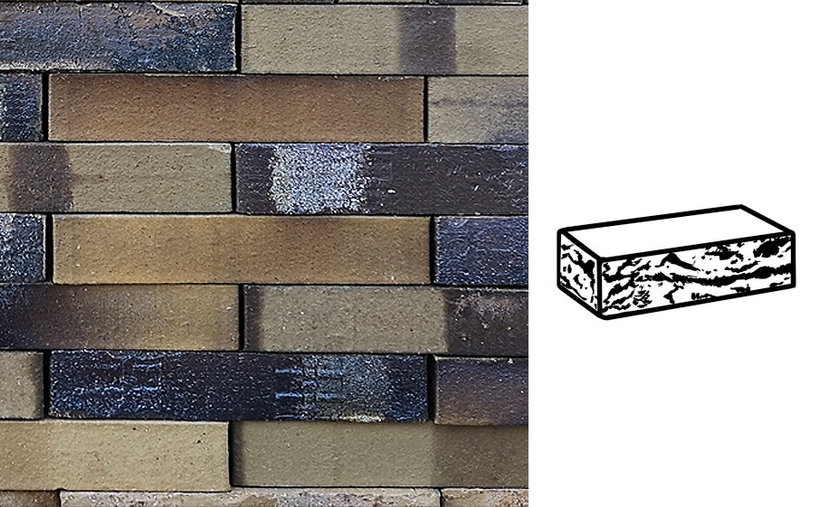 Кирпич клинкерный Muhr 34 KS Grau nuanciert Kohle Spezial готик, 290*90*40 мм