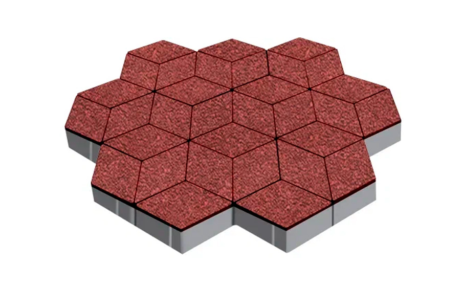 Плитка тротуарная SteinRus Полярная звезда Б.5.Ф.8 Native, красный, 200*200*80 мм