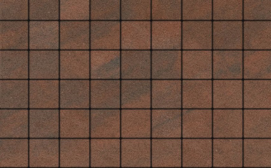 Плитка тротуарная Квадрат А.3.К.4 листопад гранит клинкер, 100*100*40 мм