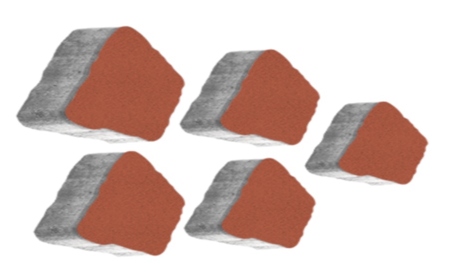 Плитка тротуарная Антик Б.3.А.6 гранит красный, комплект 5 шт, толщина 60 мм