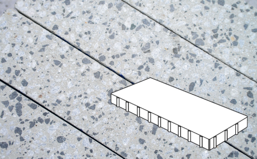 Плитка тротуарная Готика Granite FINERRO, Плита Б.9.П.8, Грис Парга 900*300*80 мм