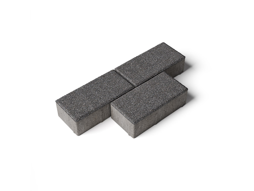 Плитка тротуарная Прямоугольник Б.2.П.6 гранит черный, 200*100*60 мм