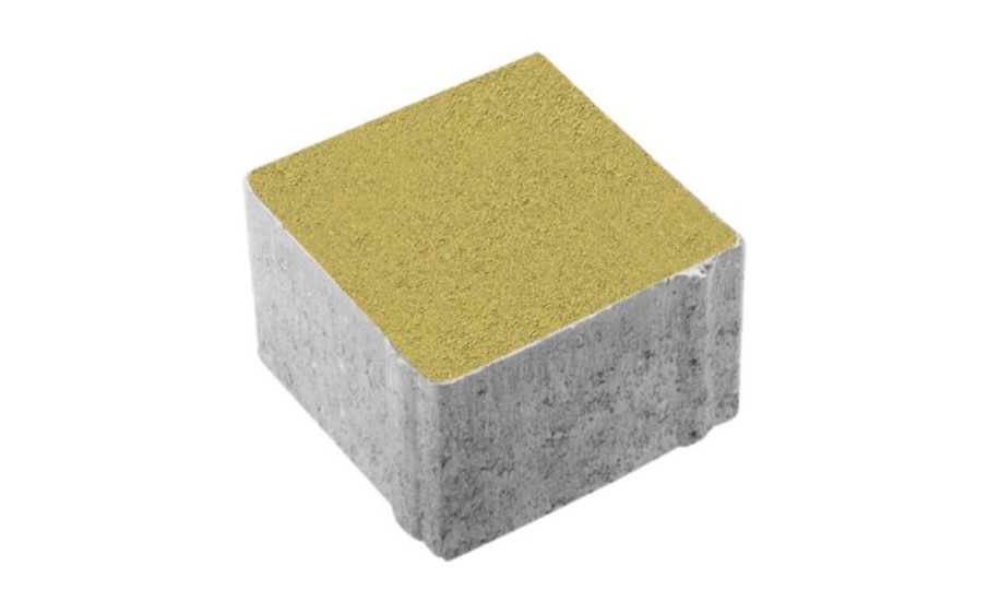 Плитка тротуарная Квадрат А.3.К.4 стандарт гладкий желтый, 100*100*40 мм 