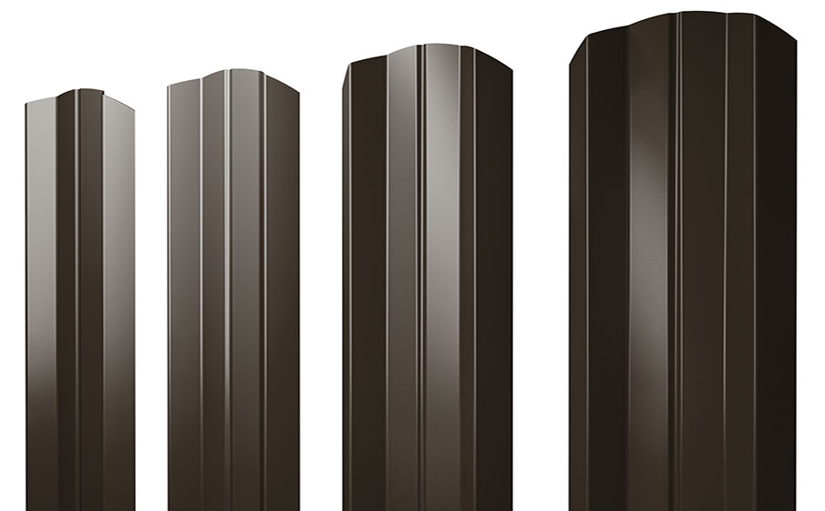 Штакетник М-образный А фигурный Drap TX RR 32 темно-коричневый