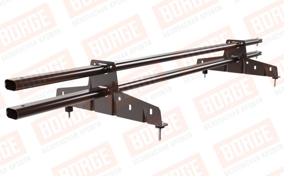 Снегозадержатель трубчатый Borge для кровли из металлочерепицы, профнастила, материалов на основе битума оцинкованный RAL 8017, 1,5 м