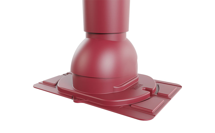 Труба вентиляционная Viotto с универсальным проходным элементом d=110 мм неутепленная, RAL 3005 красный