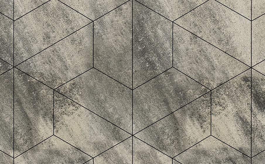 Плитка тротуарная Трапеция Б.1.Т.6 листопад гранит антрацит, 400*200*200*200*60 мм