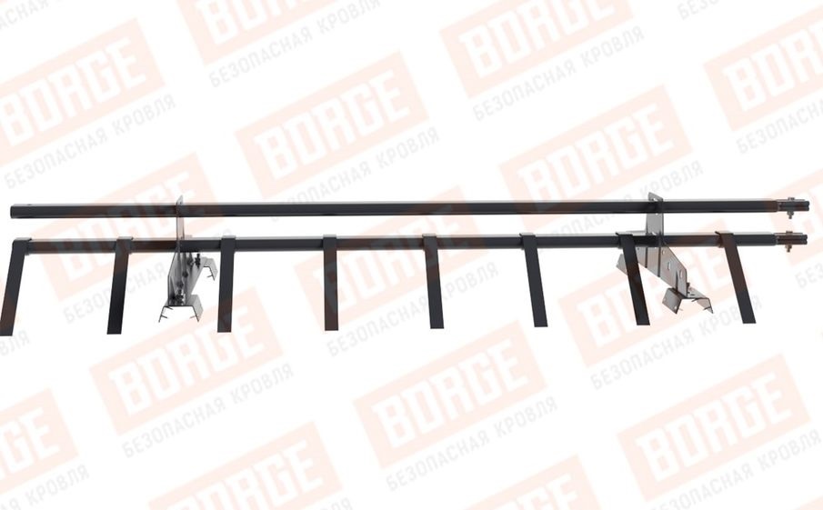 Снегозадержатель трубчатый Borge для профнастила H-60, H-75 оцинкованный RAL 7024, 1,5 м