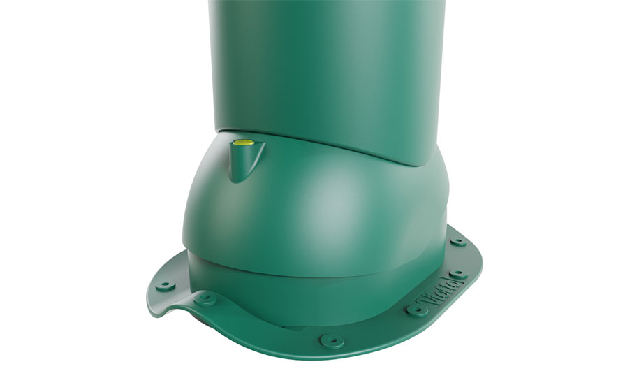 Труба вентиляционная Viotto для металлочерепицы Монтеррей d=125 мм неутепленная, RAL 6005 зеленый