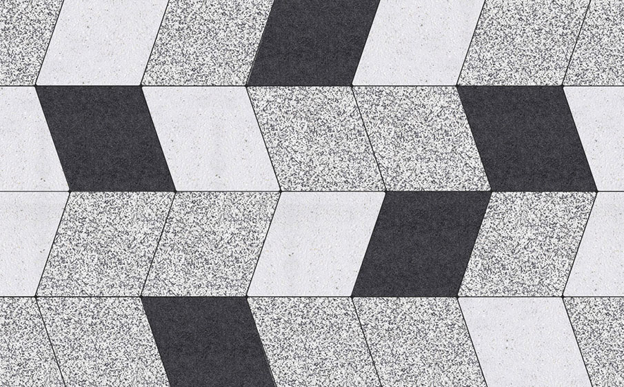 Плитка тротуарная Ромб Б.1.Р.8 стоунмикс белый с черным, 200*200*80 мм