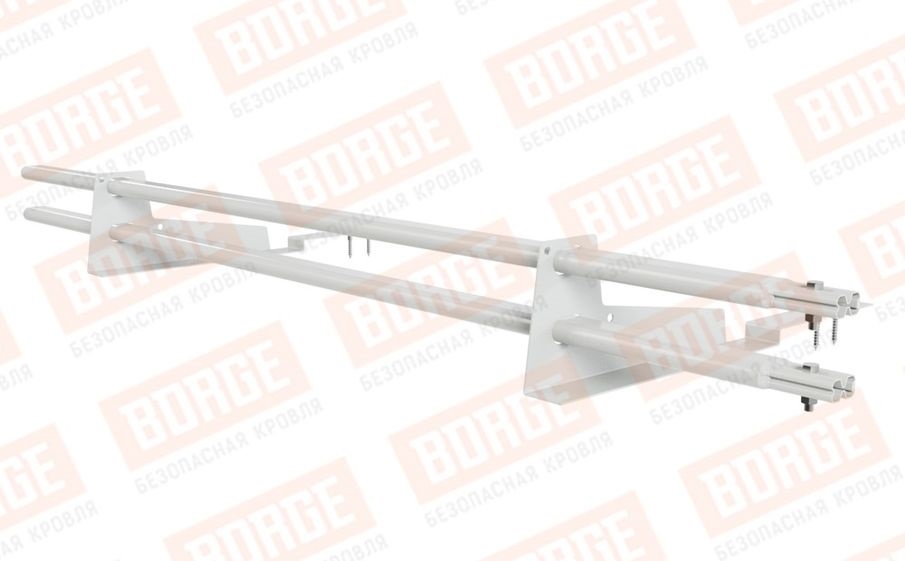 Снегозадержатель трубчатый Borge для кровли из композитной черепицы оцинкованный RAL 9003, 1,5 м