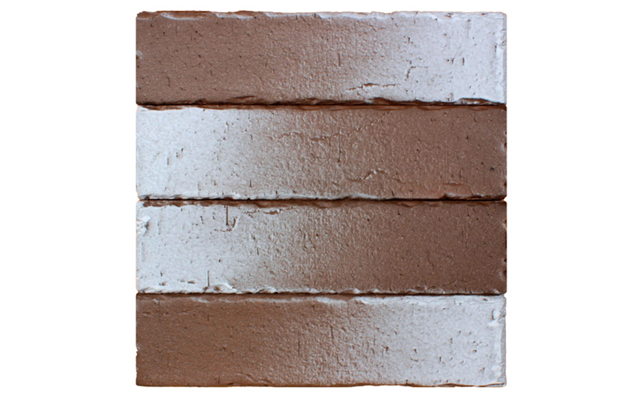 Кирпич клинкерный ЛСР Нарвик коричневый с белым ангоб винтаж, 250*85*65 мм