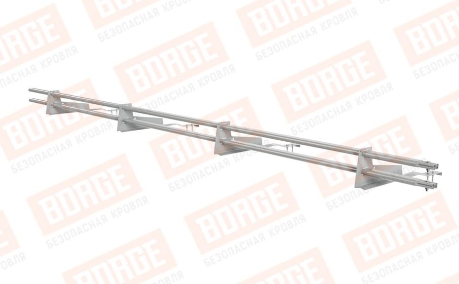 Снегозадержатель трубчатый Borge для черепичной кровли оцинкованный RAL 9006, 3 м