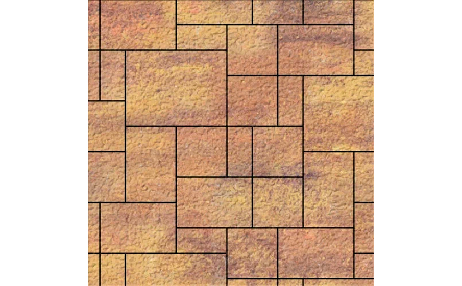 Плитка тротуарная SteinRus Инсбрук Альпен Б.7.Псм.6, Old-age, ColorMix Бромо, толщина 60 мм