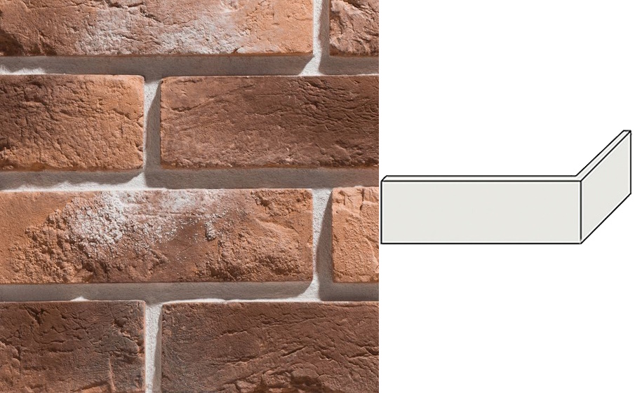 Декоративный кирпич Leonardo Stone угловой элемент Прованс 235/110*70*15 мм 485