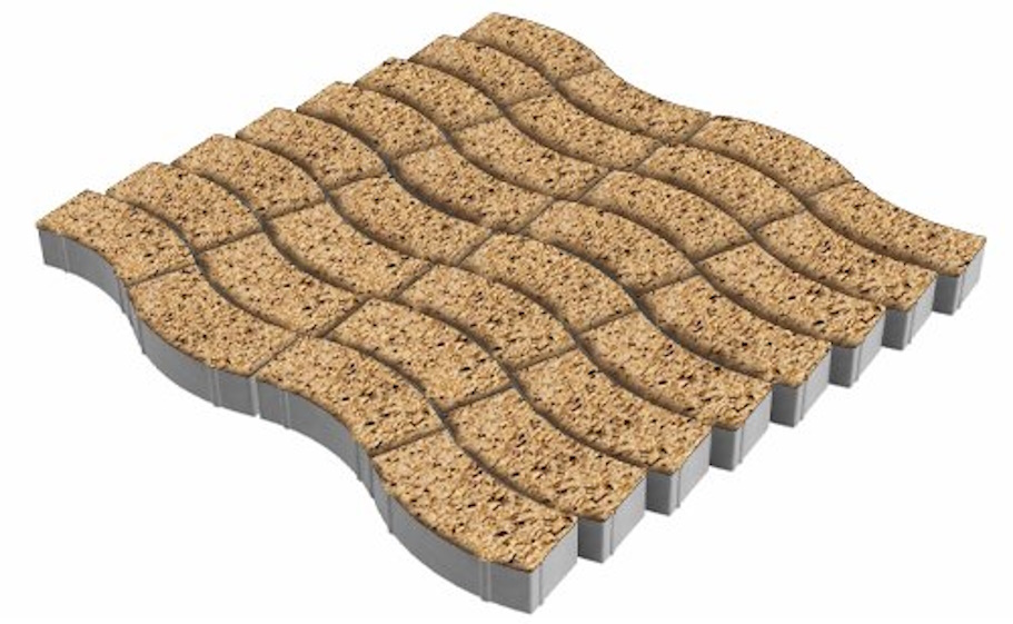 Плитка тротуарная SteinRus Аксио В.27.Ф.8 Backwash, Истра, 280*100*80 мм