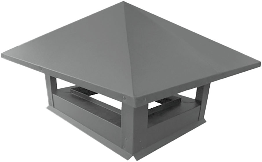 Дымник на трубу Grand Line 520*390 мм 0,5 Satin с пленкой RAL 9006 бело-алюминиевый