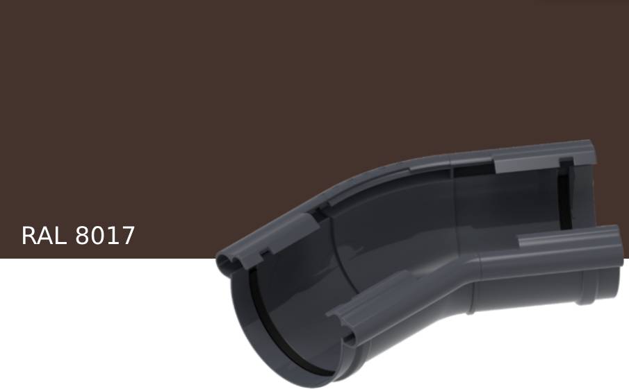 Угол универсальный регулируемый KROP PVC 120-145 градусов для системы D 130/90 мм, RAL 8017