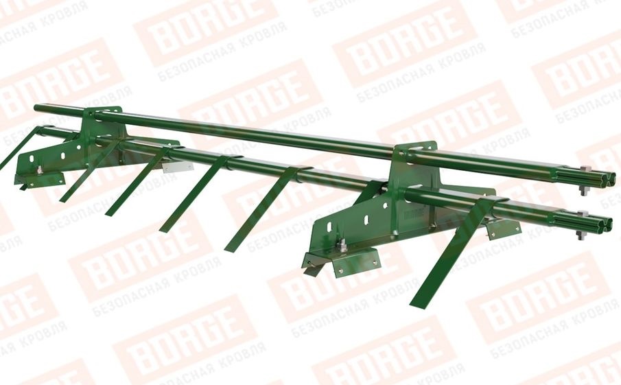 Снегозадержатель трубчатый Borge для профнастила H-60, H-75 оцинкованный RAL 6002, 1,5 м