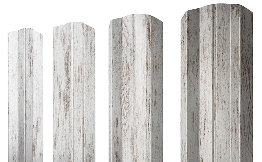 Штакетник М-образный А фигурный 0,45 Print Elite Snow Wood TwinColor