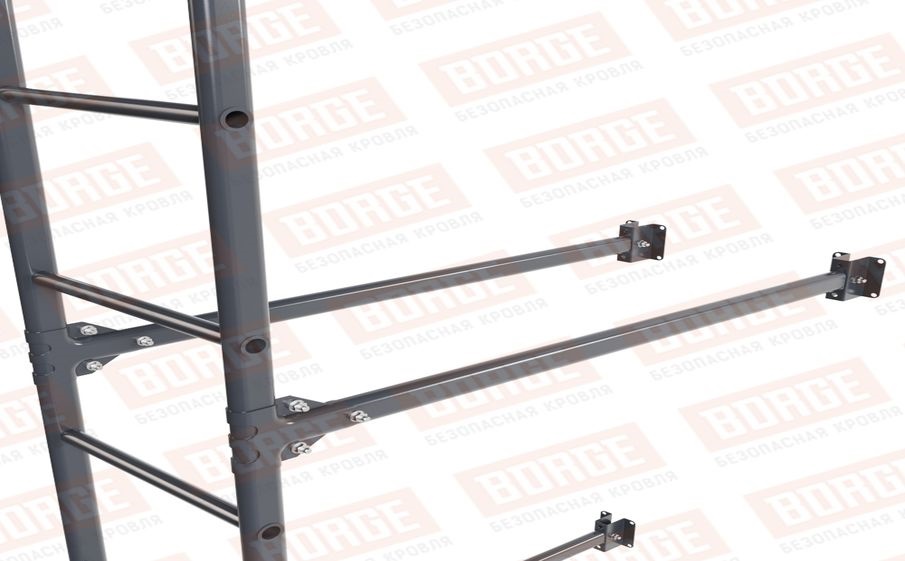 Лестница фасадная Borge (нижняя секция) оцинкованная RAL 7024, 2,7 м