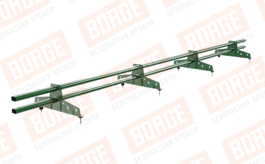 Снегозадержатель трубчатый Borge для кровли из металлочерепицы, профнастила, материалов на основе битума оцинкованный RAL 6002, 3 м