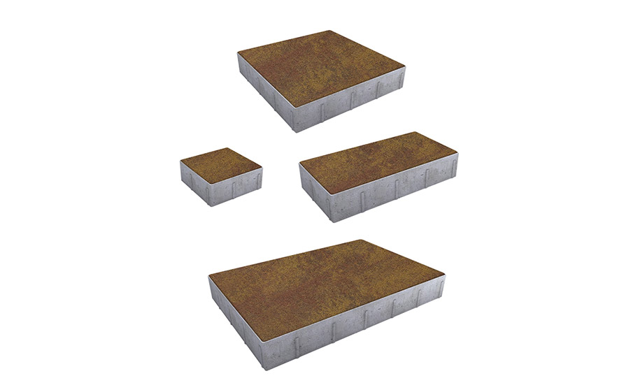 Плитка тротуарная Грандо Б.9.Фсм.6 листопад гранит осень, комплект 4 шт, толщина 60 мм