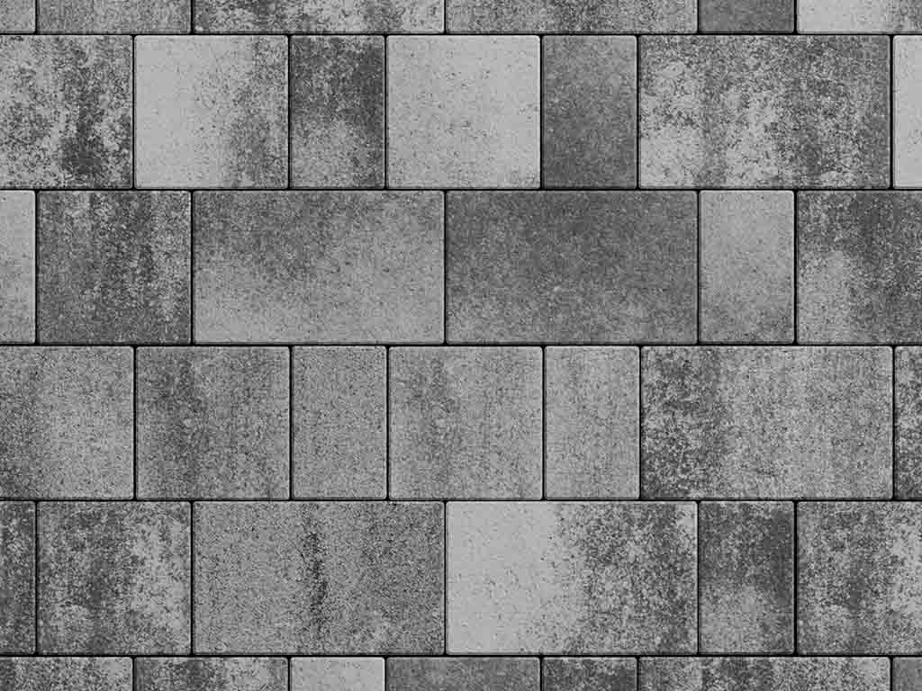 Плитка тротуарная Старый город А.1.Фсм.4 листопад гладкий антрацит, комплект 3 шт, толщина 40 мм