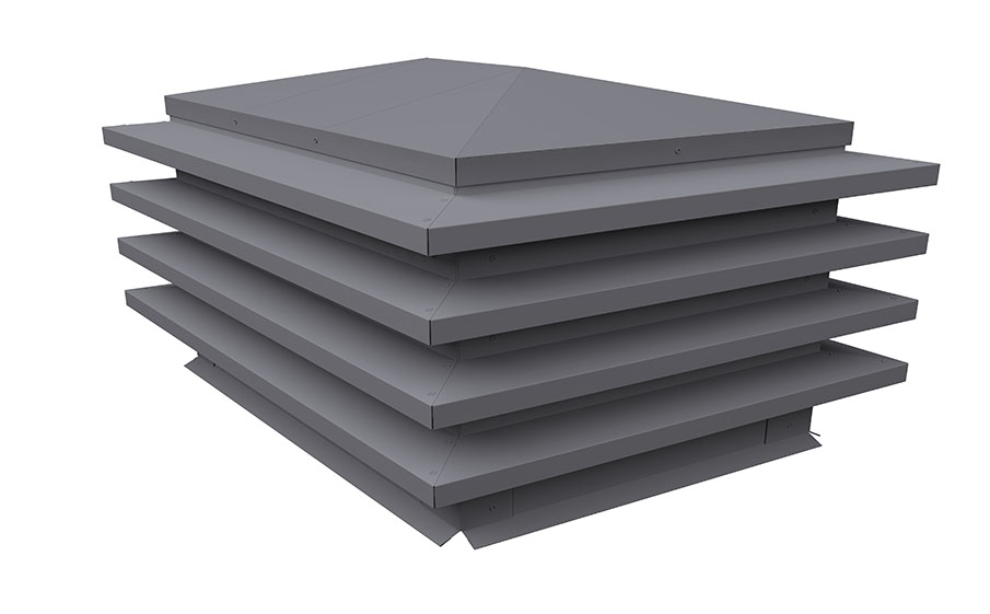 Дымник на трубу Grand Line елка 1600*400 мм 0,5 Satin с пленкой RAL 7004 сигнальный серый