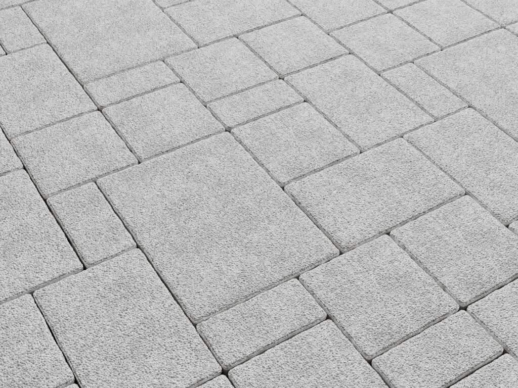 Плитка тротуарная Мюнхен Б.2.Фсм.6 стоунмикс белый, комплект 4 шт, толщина 60 мм