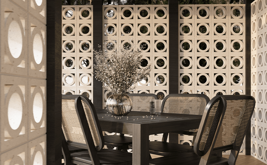 Декоративный бриз-блок Mesterra Cobogo 0101, под покраску, 250*250*70 мм