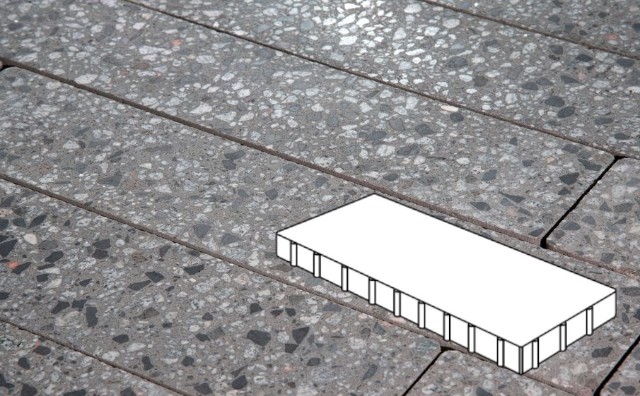 Плитка тротуарная Готика, Granite FINO, Плита Б.8.П.10, Галенит, 800*400*100 мм