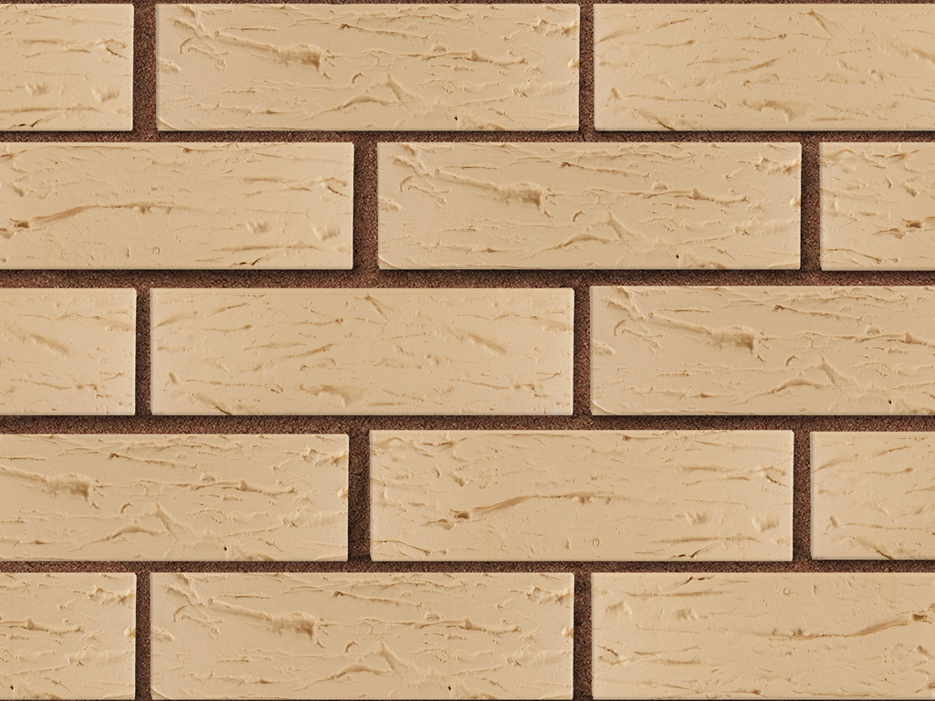 Кирпич облицовочный ЛСР бежевый рустик, утолщенные стенки, 250*120*65 мм