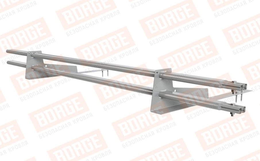 Снегозадержатель трубчатый Borge для гибкой черепицы оцинкованный RAL 9006, 1,5 м
