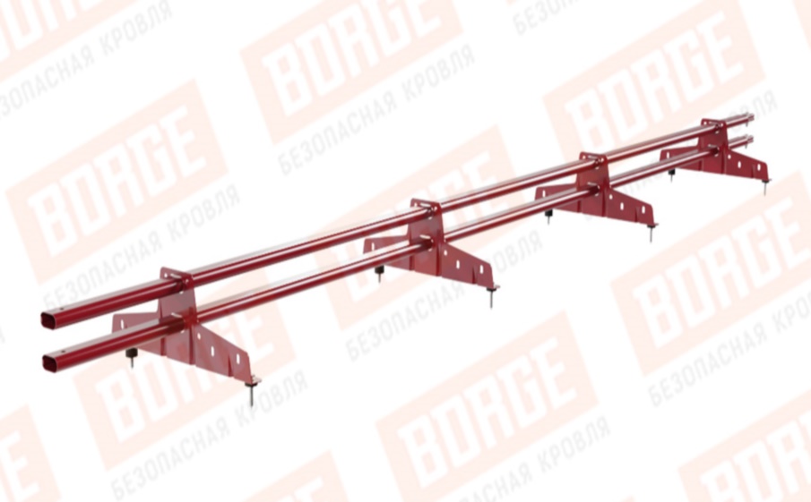 Снегозадержатель трубчатый Borge для кровли из металлочерепицы, профнастила, материалов на основе битума оцинкованный RAL 3003, 3 м