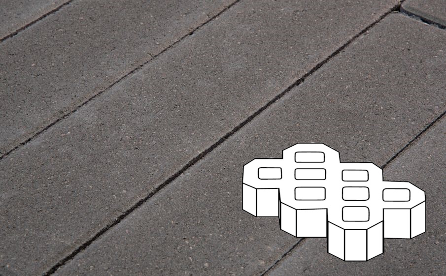 Плитка тротуарная Готика Profi, Экопарковка Б.6.ГР.10, темно-серый, частичный прокрас, с/ц, 600*400*100 мм