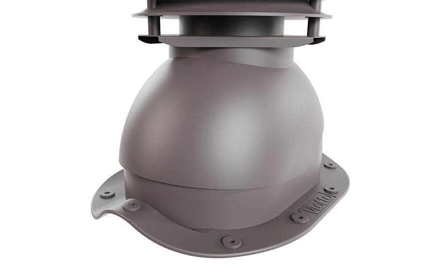 Выход вентиляции канализации Viotto для металлочерепицы Монтеррей d=110 мм утепленный, RAL 8019 серо-коричневый