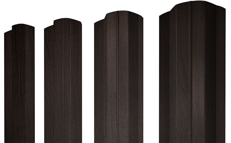 Штакетник М-образный B фигурный 0,45 Print Elite Coffee Wood TwinColor