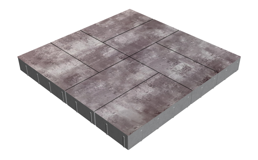 Плитка тротуарная SteinRus Грас Б.4.П.8, гладкая, Мокко, 400*200*80 мм