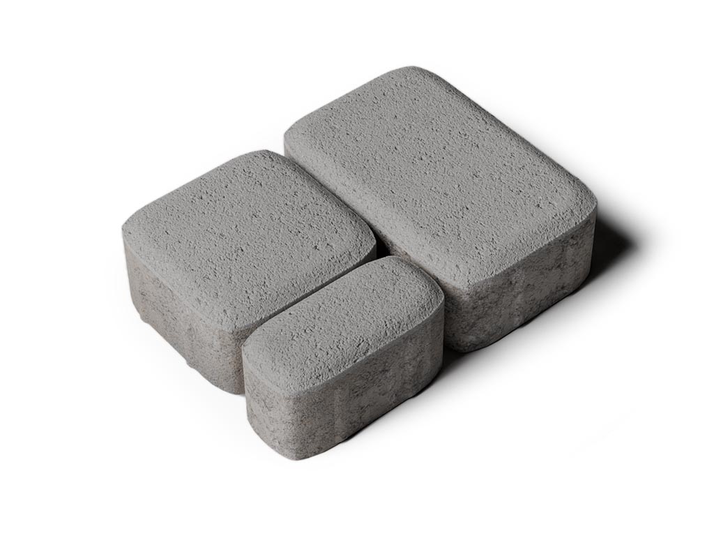 Плитка тротуарная Классико Б.4.КО.6 стандарт гладкий серый, комплект 3 шт, толщина 60 мм