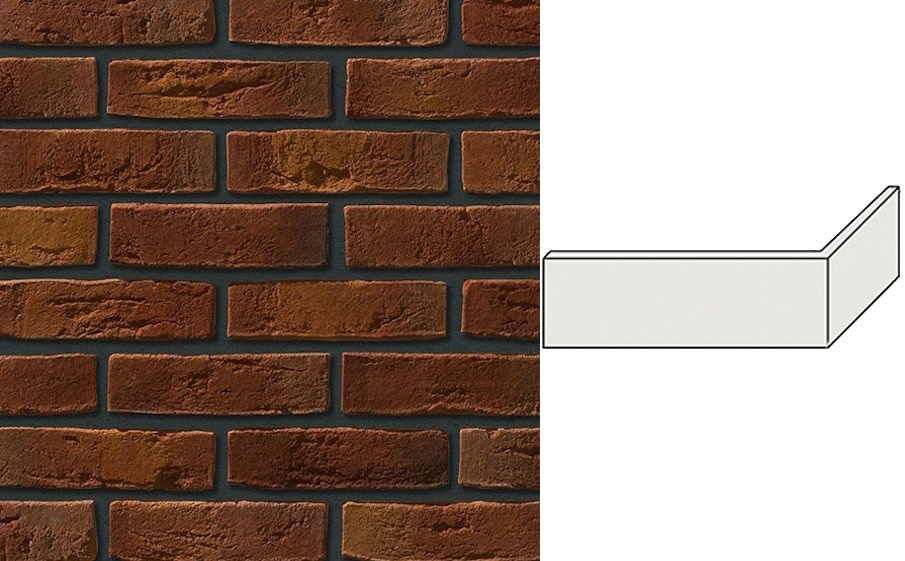 Декоративный кирпич Leonardo Stone угловой элемент Дижон 220/110*70*14 мм 737