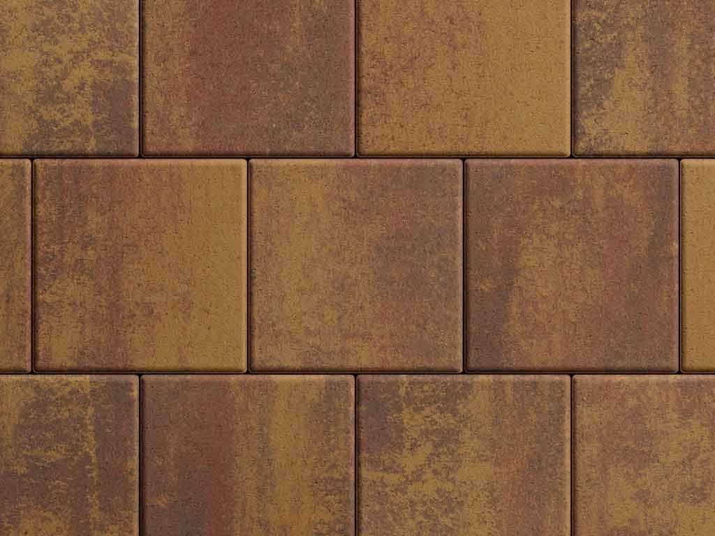 Плитка тротуарная Квадрат Б.1.К.10 листопад гладкий осень, 300*300*100 мм 