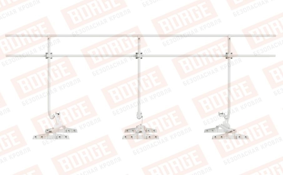 Кровельное ограждение Borge для монтажа параллельно фальцу оцинкованное RAL 9003, 300*120 см