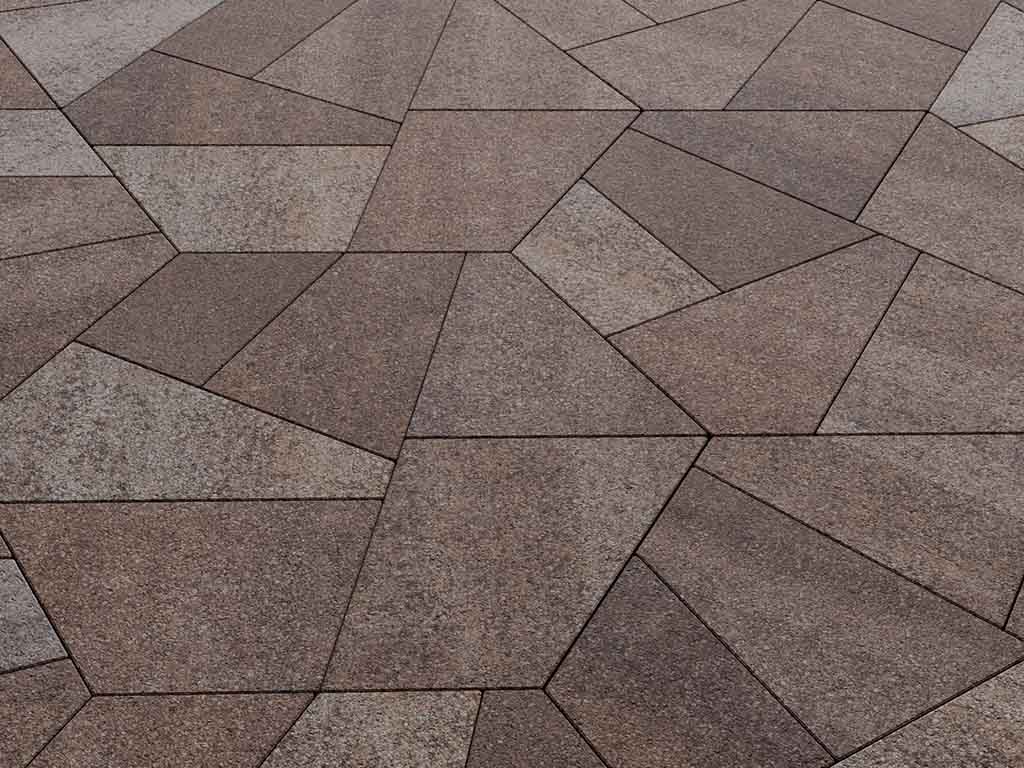 Плитка тротуарная Оригами Б.4.Фсм.8 листопад гранит хаски, комплект 6 шт, толщина 80 мм