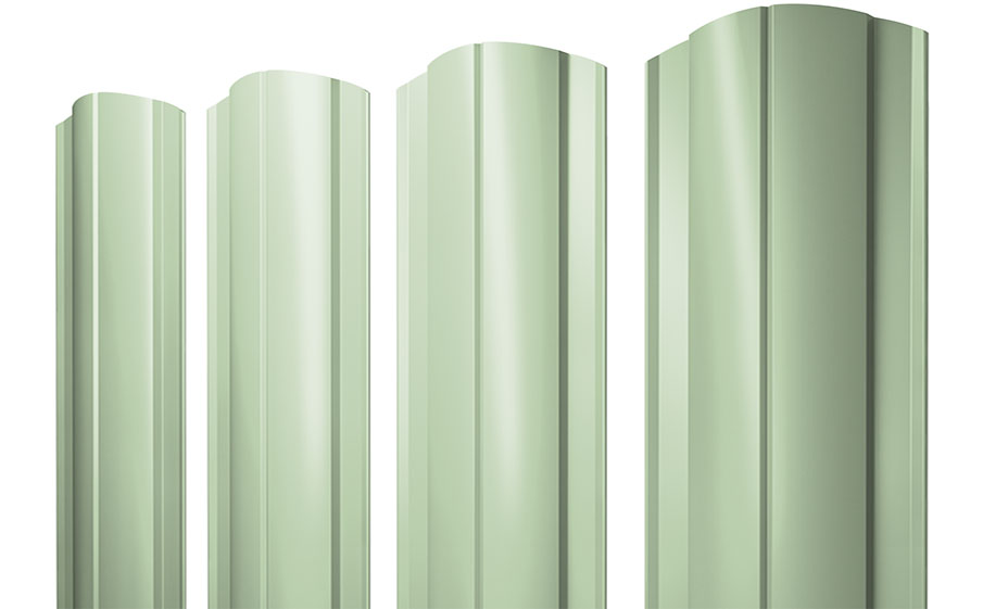 Штакетник Круглый фигурный 0,45 PE RAL 6019 бело-зеленый